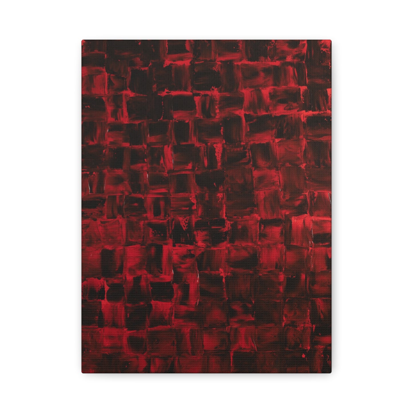 Canvas Art Print of "Red & Black" by Rochelle W. Grimm. - Abstract Red Canvas Art Print, Modern Wall Decor, Home Office Wall Art, Unique Gift for Art Lovers, Contemporary Artwork