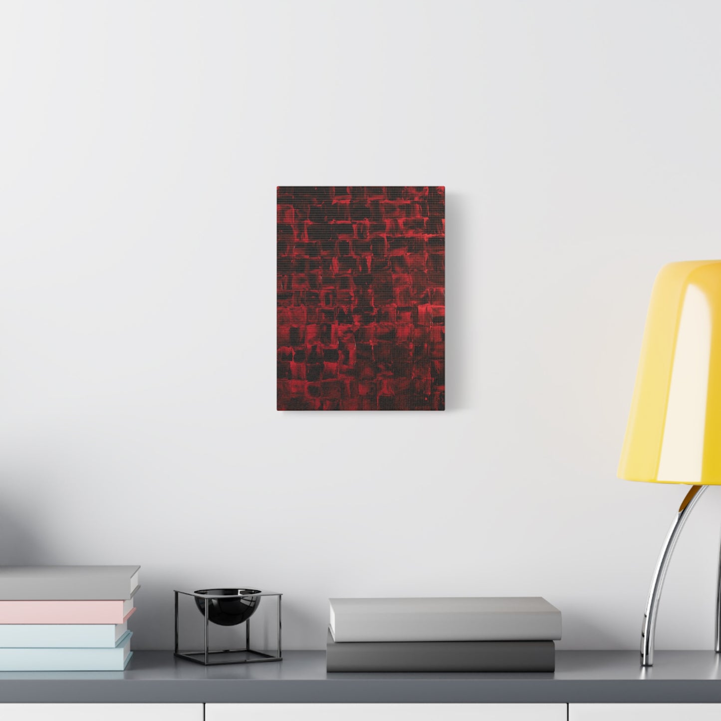 Canvas Art Print of "Red & Black" by Rochelle W. Grimm. - Abstract Red Canvas Art Print, Modern Wall Decor, Home Office Wall Art, Unique Gift for Art Lovers, Contemporary Artwork