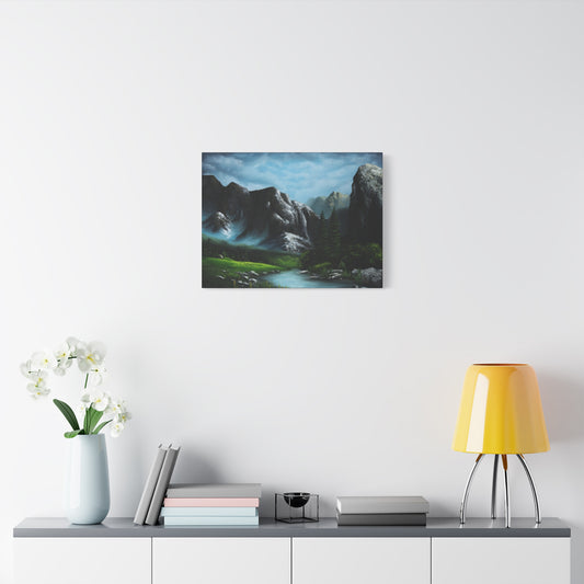 Canvas Art Print of "Mountain Escape" by Rochelle W. Grimm. - Serene Landscape Canvas Art, Wall Decor, Nature Print, Gift for Nature Lovers, Home Decor, Office Artwork