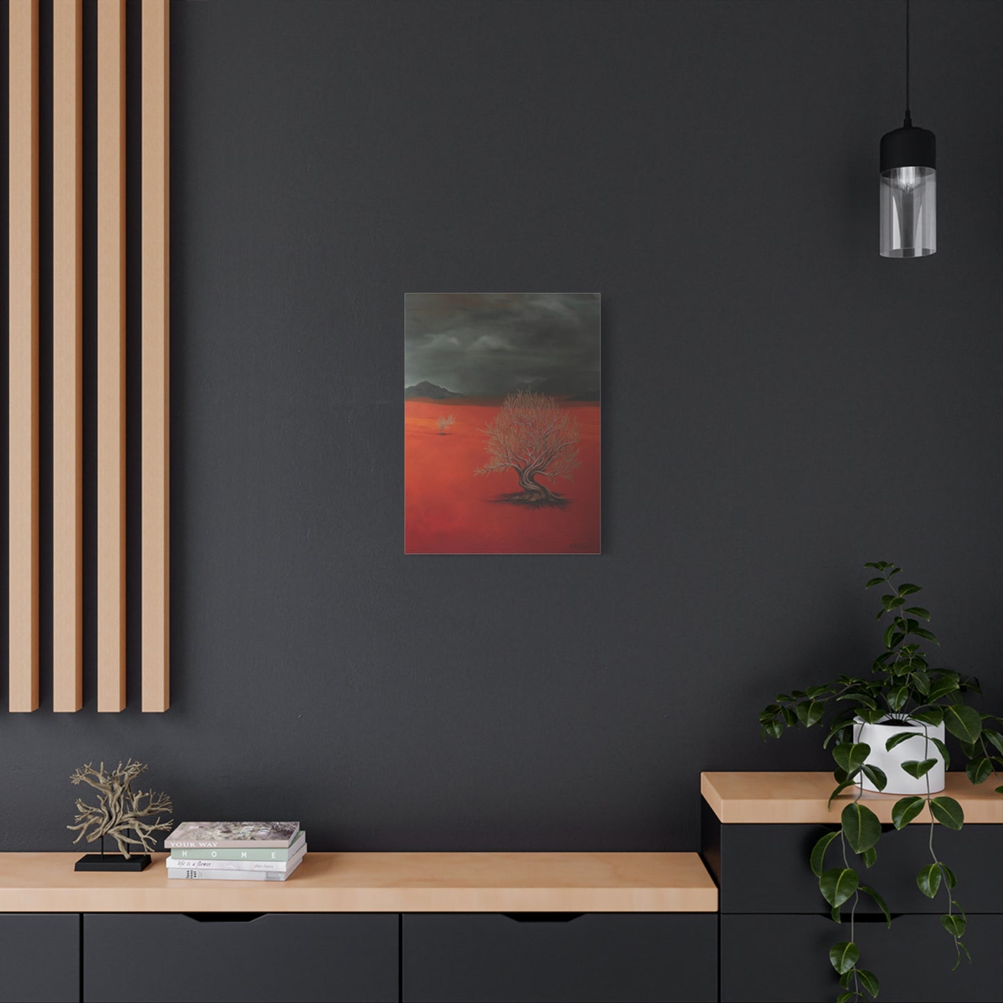 Canvas Art Print of "desert" by Rochelle W. Grimm. - Abstract Desert Landscape Canvas Art, Stretched Wall Decor, Home Aesthetic, Gift for Art Lovers, Unique Modern Art Piece,Landscape Art