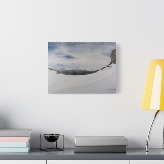 Canvas Art Print of "Winter Mountain Peak" by Rochelle W. Grimm - Mountain Landscape Canvas Art, Nature Wall Decor, Home Aesthetic, Gift for Nature Lovers, Minimalist Artwork