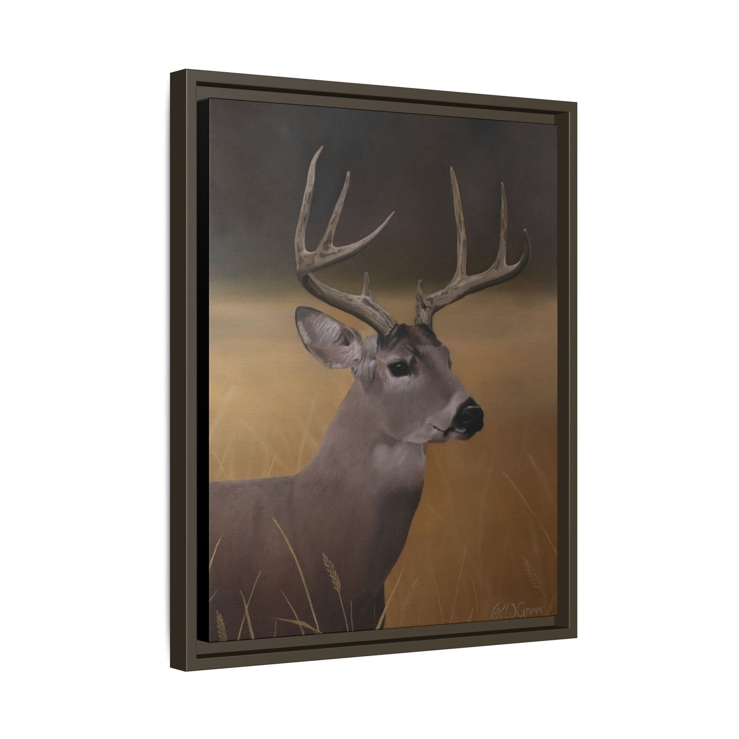 Framed Canvas Art Print of Whitetail Deer by Rochelle W. Grimm - Rustic Deer Wall Art, Nature Decor, Framed Canvas Print, Gift for Hunters, Wildlife Art, Home Decoration