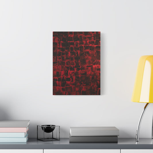 Canvas Art Print of "Red & Black" by Rochelle W. Grimm. - Abstract Red Canvas Art Print, Modern Wall Decor, Home Office Wall Art, Unique Gift for Art Lovers, Contemporary Artwork