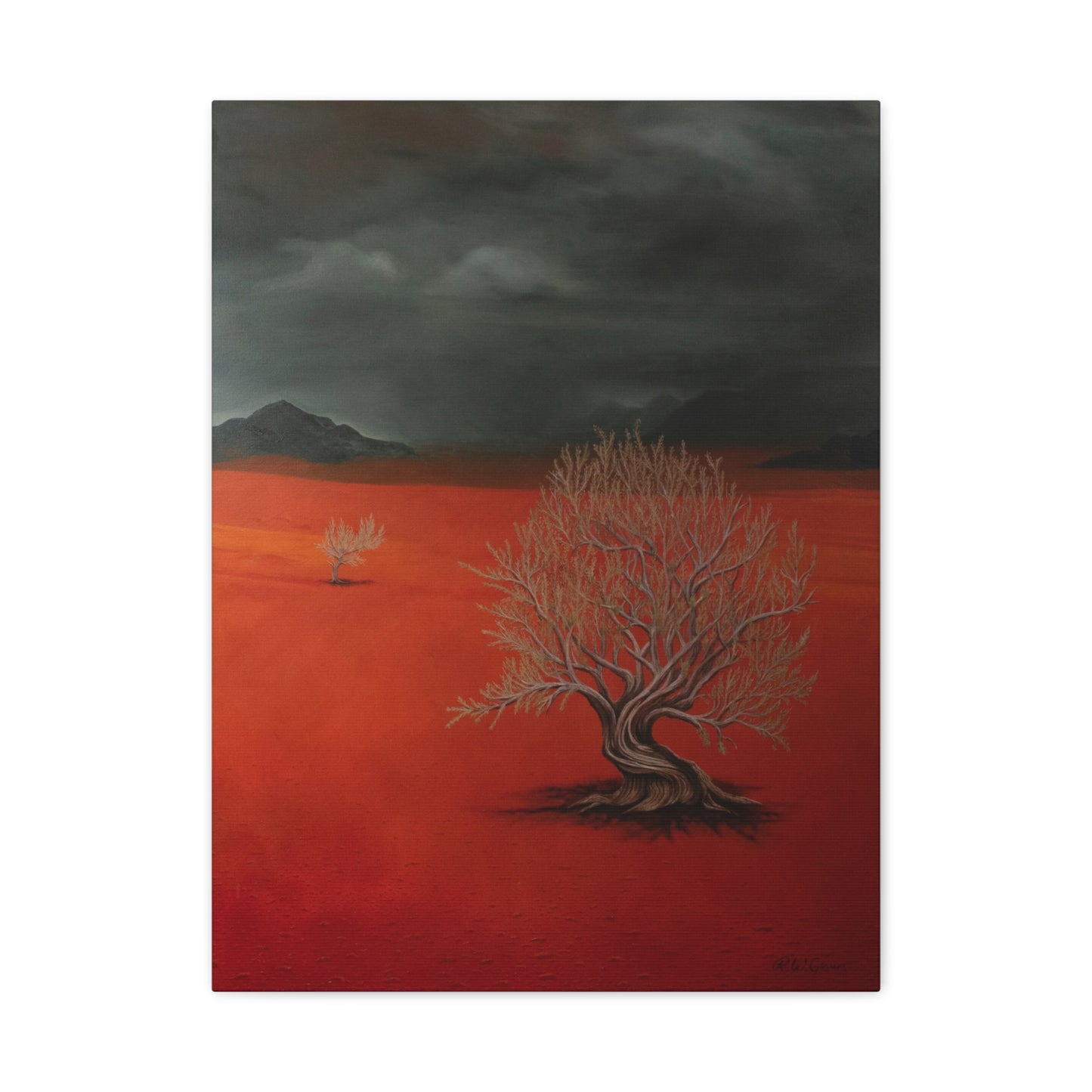 Canvas Art Print of "desert" by Rochelle W. Grimm. - Abstract Desert Landscape Canvas Art, Stretched Wall Decor, Home Aesthetic, Gift for Art Lovers, Unique Modern Art Piece,Landscape Art