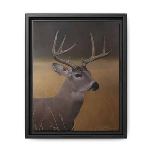 Framed Canvas Art Print of Whitetail Deer by Rochelle W. Grimm - Rustic Deer Wall Art, Nature Decor, Framed Canvas Print, Gift for Hunters, Wildlife Art, Home Decoration