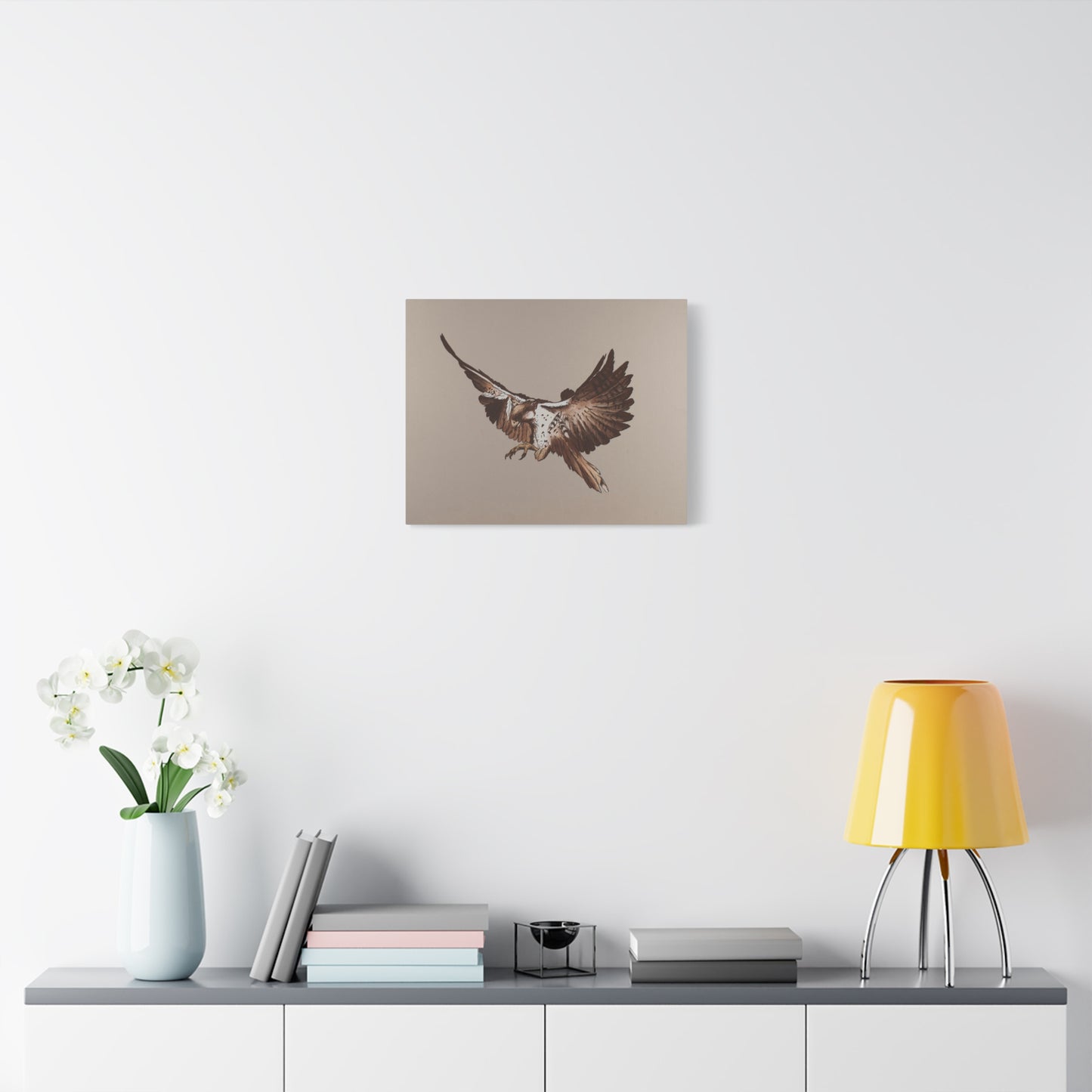Canvas Art Print of "Falcon Art Nouveau" by Rochelle W. Grimm - Artistic Wall Canvas Print, Bird Artwork, Home Decor, Nature Wall Art, Gift for Bird Lovers, Modern Living Room Decor, Falcon Artwork, Falcon Art, Falcon