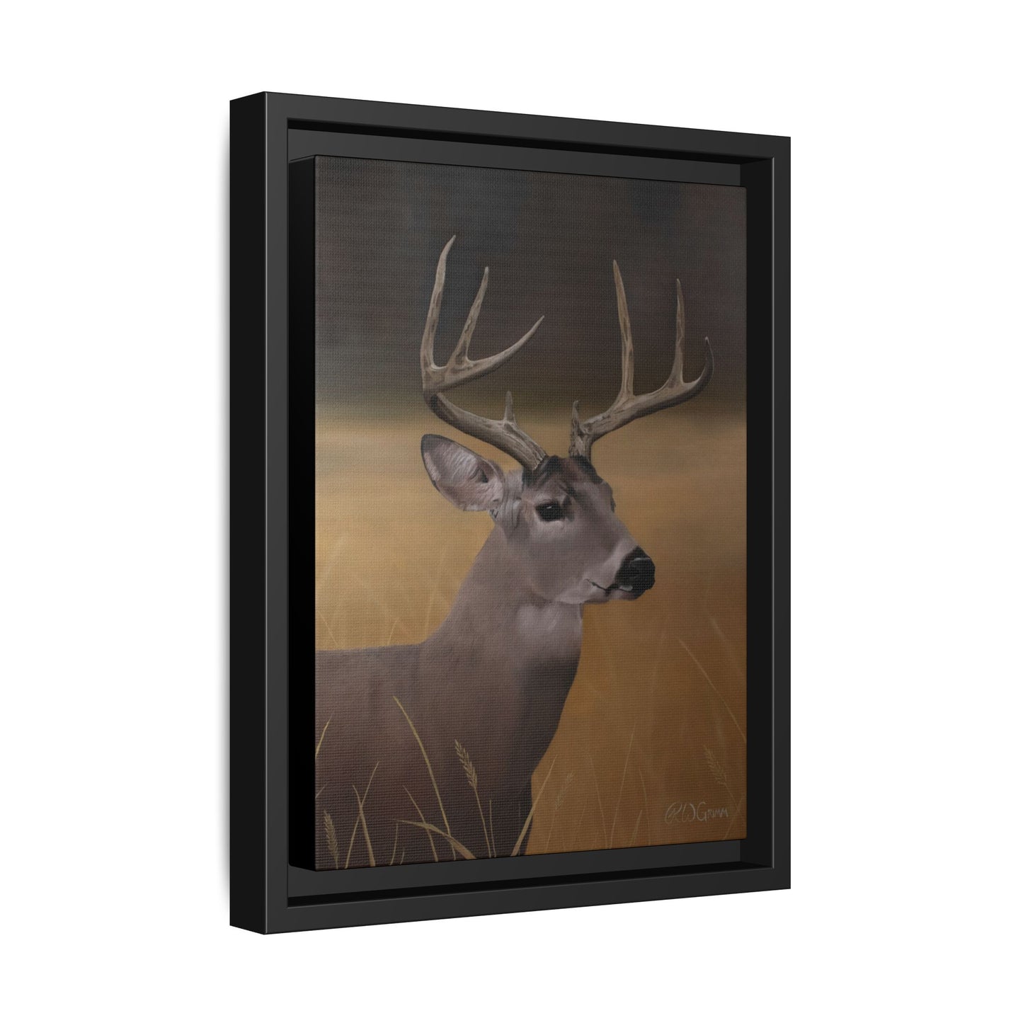 Framed Canvas Art Print of Whitetail Deer by Rochelle W. Grimm - Rustic Deer Wall Art, Nature Decor, Framed Canvas Print, Gift for Hunters, Wildlife Art, Home Decoration