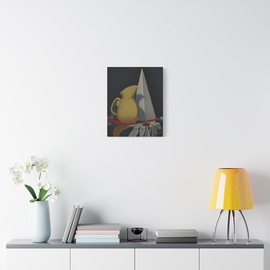 Canvas Art Print of "Pitcher" by Rochelle W. Grimm. - Still Life, Artistic Stretched Canvas Print, Home Decor, Wall Art, Gift for Art Lovers, Birthday Decoration, Vintage Style