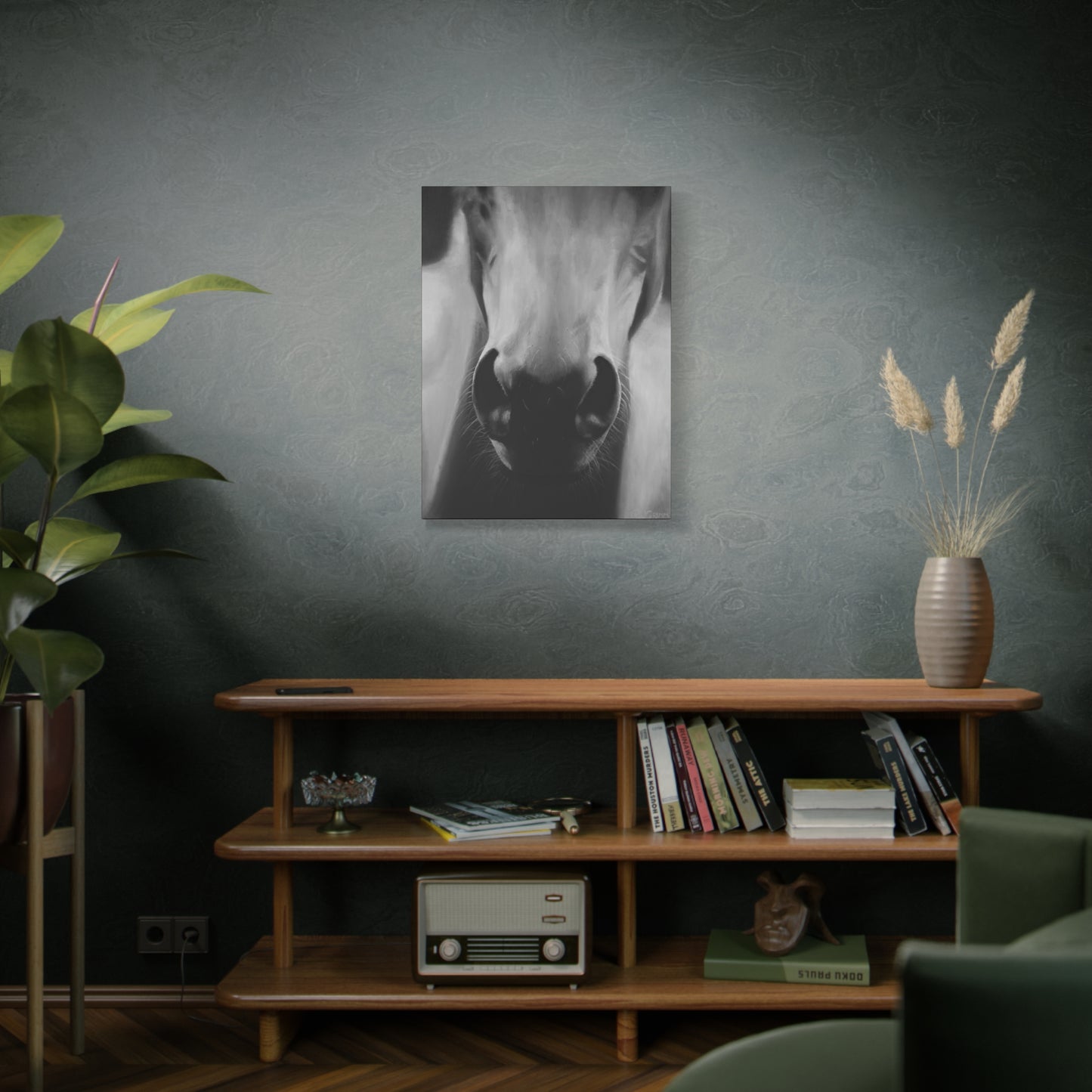 Canvas Art Print of "Whiskers" by Rochelle W. Grimm. -Modern Animal Wall Decor, Minimalist Home Decor, Gift for Horse Lovers, Equine Art