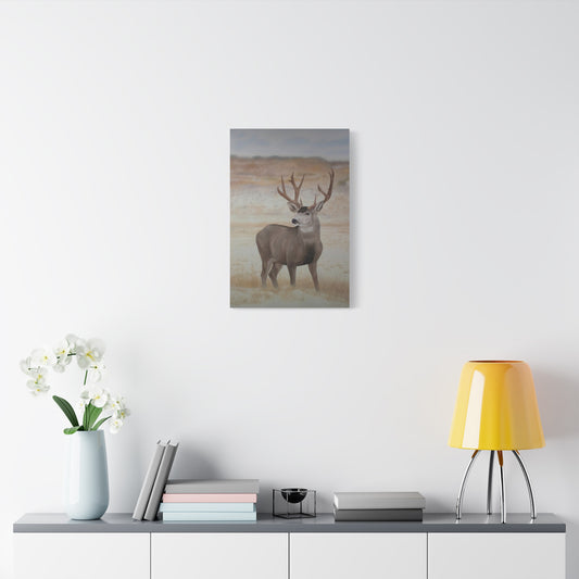 Canvas Art Print of "Mule Deer" by Rochelle W. Grimm. - Nature-Inspired Deer Wall Art Canvas, Wildlife Decor, Rustic Home Accent, Gifts for Nature Lovers, Cabin Decor, Animal Art