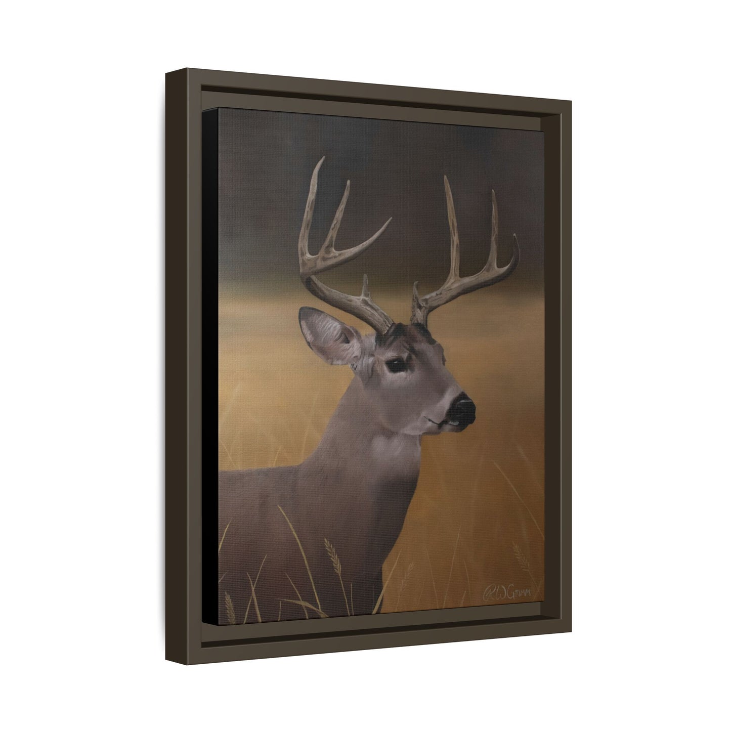 Framed Canvas Art Print of Whitetail Deer by Rochelle W. Grimm - Rustic Deer Wall Art, Nature Decor, Framed Canvas Print, Gift for Hunters, Wildlife Art, Home Decoration