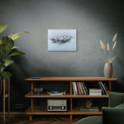 Canvas Art Print of "Mountain Peaks in Mist" by Rochelle W. Grimm - Nature Decor, Home Office Decoration, Gift for Nature Lovers, Minimalist Wall Art