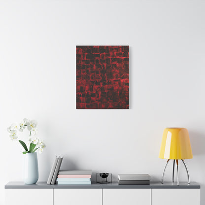 Canvas Art Print of "Red & Black" by Rochelle W. Grimm. - Abstract Red Canvas Art Print, Modern Wall Decor, Home Office Wall Art, Unique Gift for Art Lovers, Contemporary Artwork