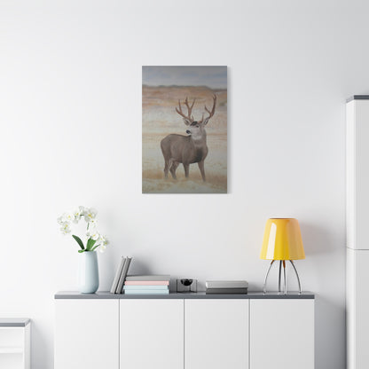 Canvas Art Print of "Mule Deer" by Rochelle W. Grimm. - Nature-Inspired Deer Wall Art Canvas, Wildlife Decor, Rustic Home Accent, Gifts for Nature Lovers, Cabin Decor, Animal Art