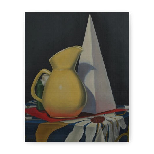 Canvas Art Print of "Pitcher" by Rochelle W. Grimm. - Still Life, Artistic Stretched Canvas Print, Home Decor, Wall Art, Gift for Art Lovers, Birthday Decoration, Vintage Style
