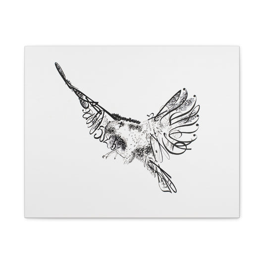 Canvas Art Print of "Falcon Fonts" by Rochelle W. Grimm. - Stretched Canvas Art Print of a Flying Bird, Wall Decor, Modern Home Art, Gift for Nature Lovers, Minimalist Artwork, Bird Wall Art, Falcon Art, Falcon Print