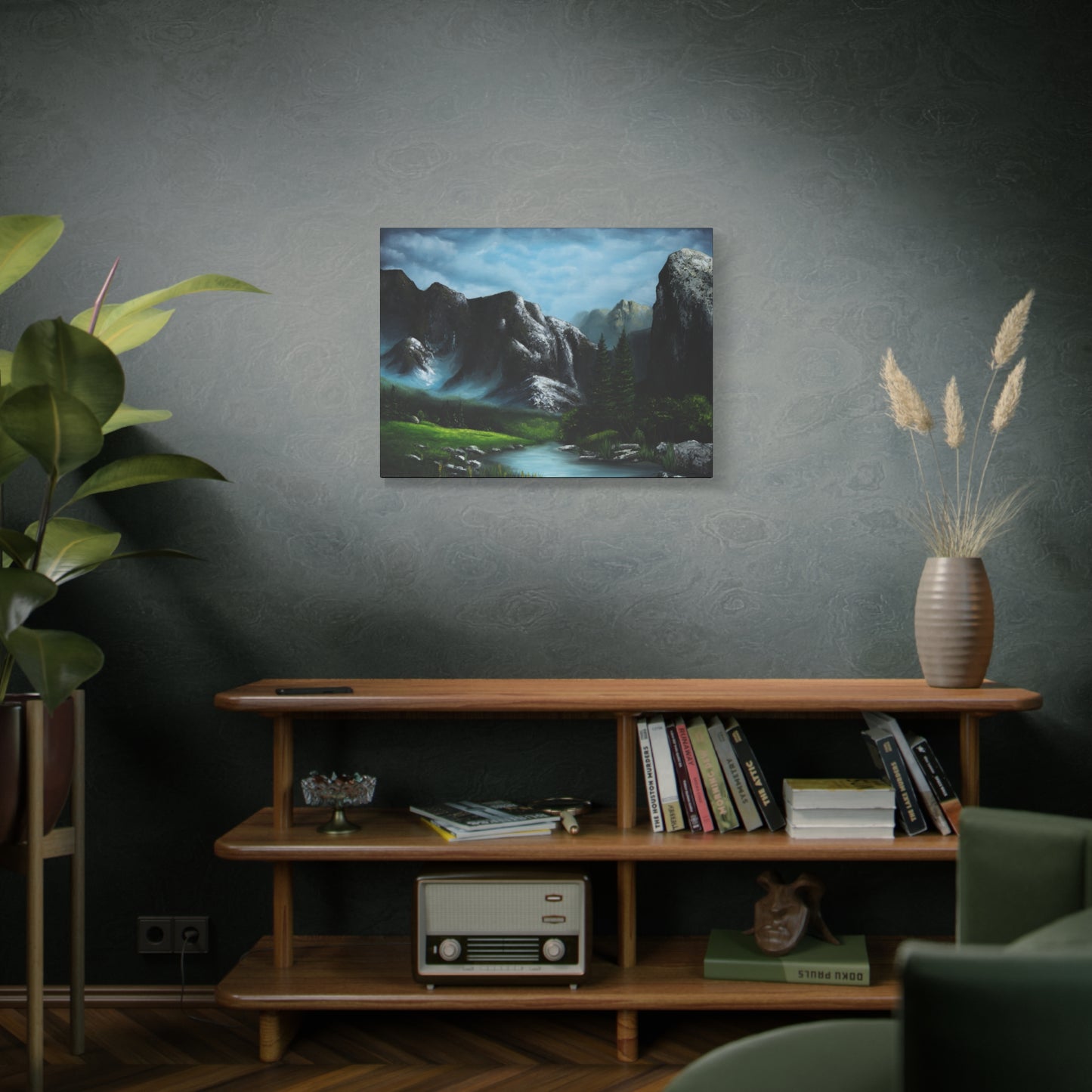 Canvas Art Print of "Mountain Escape" by Rochelle W. Grimm. - Serene Landscape Canvas Art, Wall Decor, Nature Print, Gift for Nature Lovers, Home Decor, Office Artwork