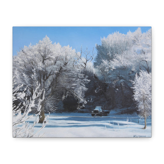 Canvas Art Print of "Colorado Winter" by Rochelle W. Grimm. - Winter Wonderland Canvas Art, Wall Decor, Scenic Landscape, Gift for Nature Lovers, Seasonal Home Decoration