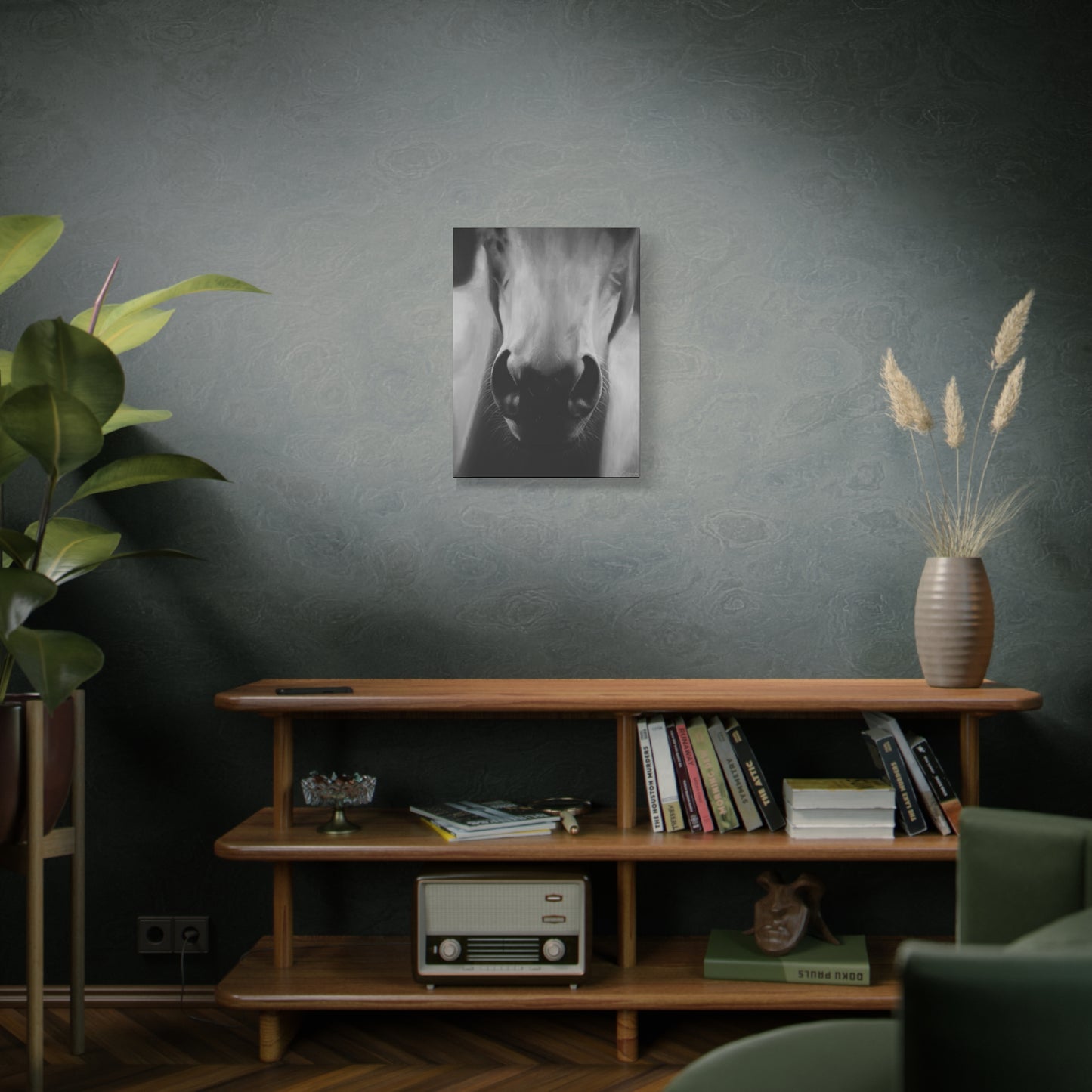 Canvas Art Print of "Whiskers" by Rochelle W. Grimm. -Modern Animal Wall Decor, Minimalist Home Decor, Gift for Horse Lovers, Equine Art