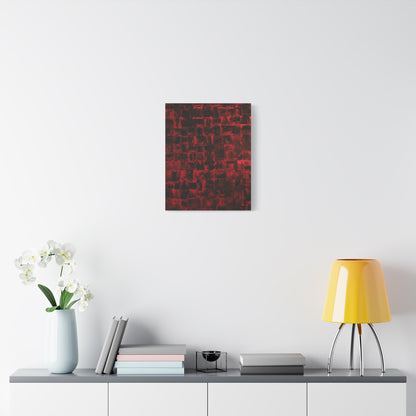 Canvas Art Print of "Red & Black" by Rochelle W. Grimm. - Abstract Red Canvas Art Print, Modern Wall Decor, Home Office Wall Art, Unique Gift for Art Lovers, Contemporary Artwork