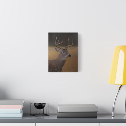 Canvas Art Print of "Whitetail Buck" by Rochelle W. Grimm. - Elegant Deer Canvas Wall Art, Nature Home Decor, Rustic Farmhouse Style, Great for Living Room or Cabin