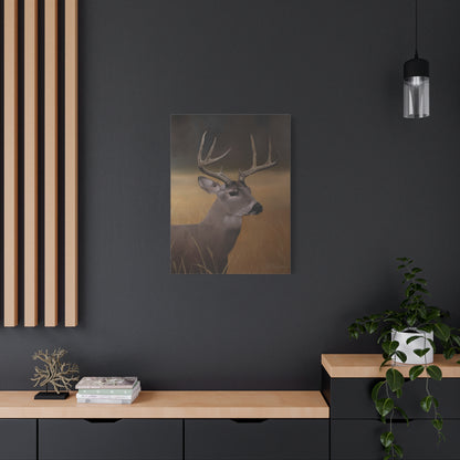 Canvas Art Print of "Whitetail Buck" by Rochelle W. Grimm. - Elegant Deer Canvas Wall Art, Nature Home Decor, Rustic Farmhouse Style, Great for Living Room or Cabin