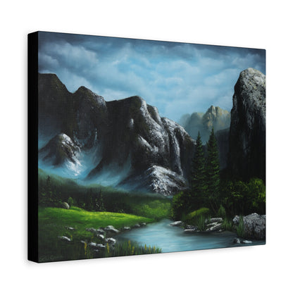 Canvas Art Print of "Mountain Escape" by Rochelle W. Grimm. - Serene Landscape Canvas Art, Wall Decor, Nature Print, Gift for Nature Lovers, Home Decor, Office Artwork