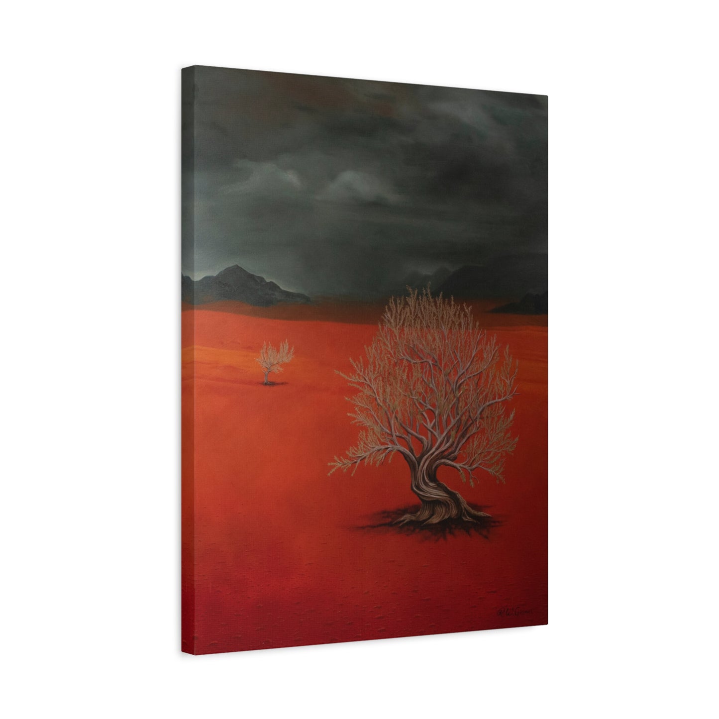 Canvas Art Print of "desert" by Rochelle W. Grimm. - Abstract Desert Landscape Canvas Art, Stretched Wall Decor, Home Aesthetic, Gift for Art Lovers, Unique Modern Art Piece,Landscape Art
