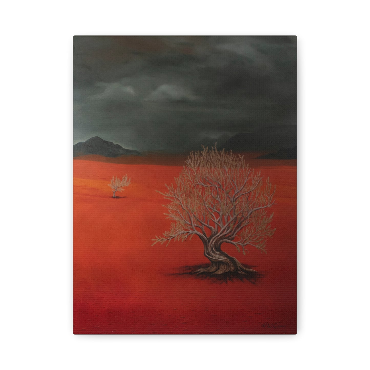 Canvas Art Print of "desert" by Rochelle W. Grimm. - Abstract Desert Landscape Canvas Art, Stretched Wall Decor, Home Aesthetic, Gift for Art Lovers, Unique Modern Art Piece,Landscape Art
