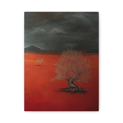 Canvas Art Print of "desert" by Rochelle W. Grimm. - Abstract Desert Landscape Canvas Art, Stretched Wall Decor, Home Aesthetic, Gift for Art Lovers, Unique Modern Art Piece,Landscape Art