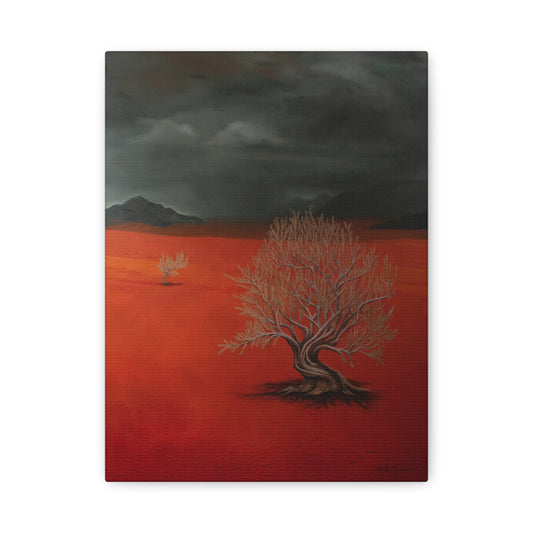 Canvas Art Print of "desert" by Rochelle W. Grimm. - Abstract Desert Landscape Canvas Art, Stretched Wall Decor, Home Aesthetic, Gift for Art Lovers, Unique Modern Art Piece,Landscape Art