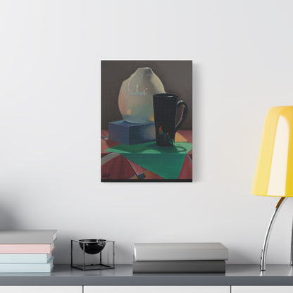 Canvas Art Print of "Kitchen" by Rochelle W. Grimm. - Still Life, Mug, Pitcher, Stretched Canvas Art Print, Modern Home Decor, Wall Art, Gift for Art Lovers, Unique Artwork, Contemporary Styling