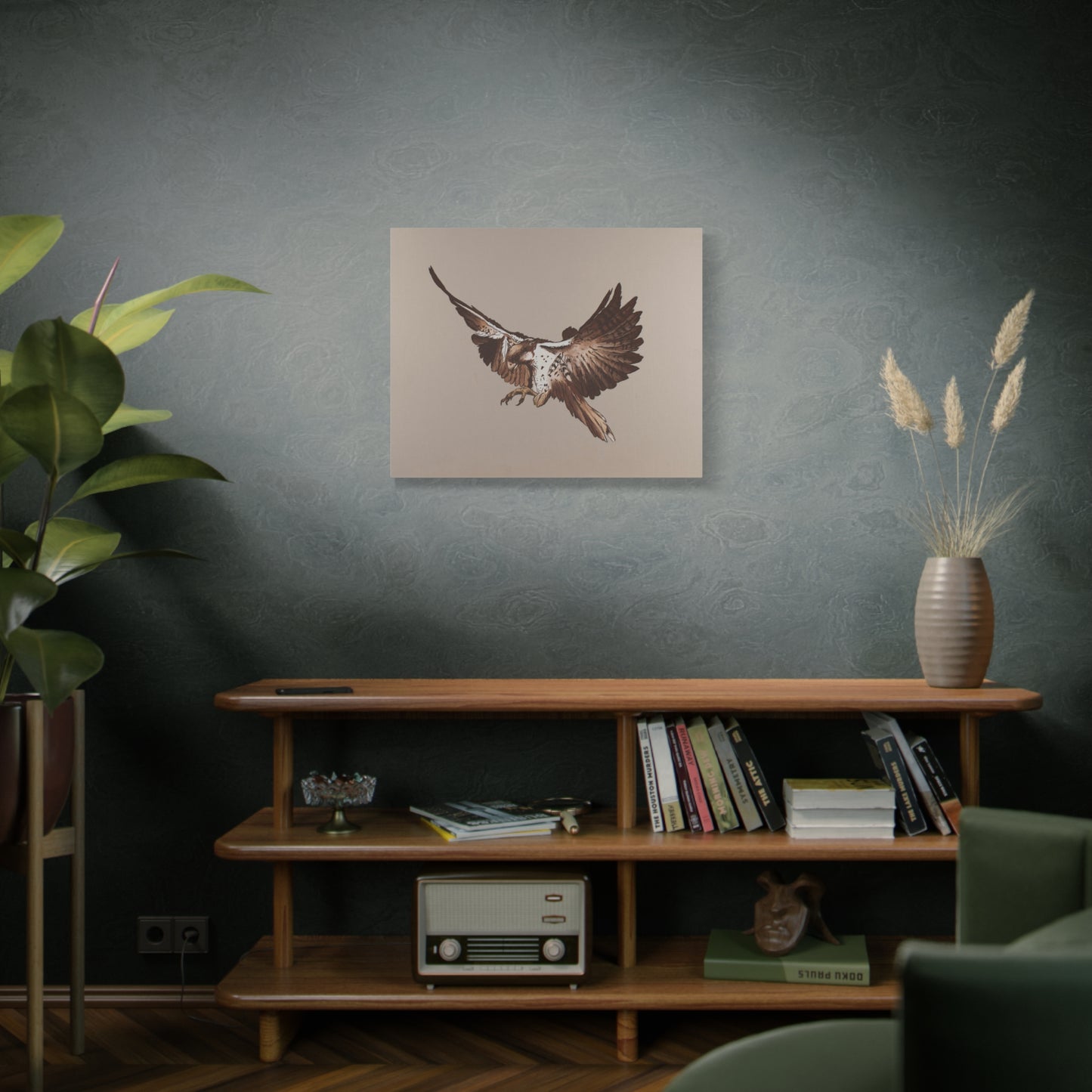 Canvas Art Print of "Falcon Art Nouveau" by Rochelle W. Grimm - Artistic Wall Canvas Print, Bird Artwork, Home Decor, Nature Wall Art, Gift for Bird Lovers, Modern Living Room Decor, Falcon Artwork, Falcon Art, Falcon
