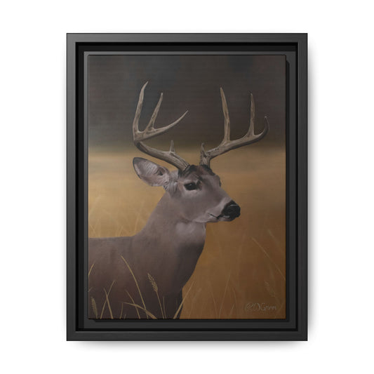 Framed Canvas Art Print of Whitetail Deer by Rochelle W. Grimm - Rustic Deer Wall Art, Nature Decor, Framed Canvas Print, Gift for Hunters, Wildlife Art, Home Decoration