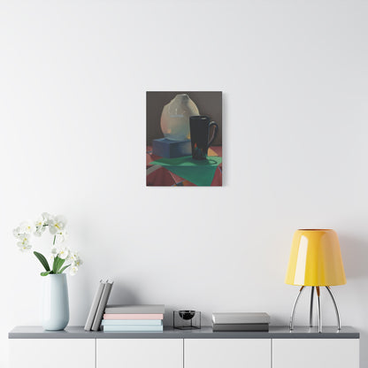 Canvas Art Print of "Kitchen" by Rochelle W. Grimm. - Still Life, Mug, Pitcher, Stretched Canvas Art Print, Modern Home Decor, Wall Art, Gift for Art Lovers, Unique Artwork, Contemporary Styling