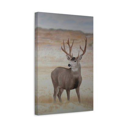 Canvas Art Print of "Mule Deer" by Rochelle W. Grimm. - Nature-Inspired Deer Wall Art Canvas, Wildlife Decor, Rustic Home Accent, Gifts for Nature Lovers, Cabin Decor, Animal Art