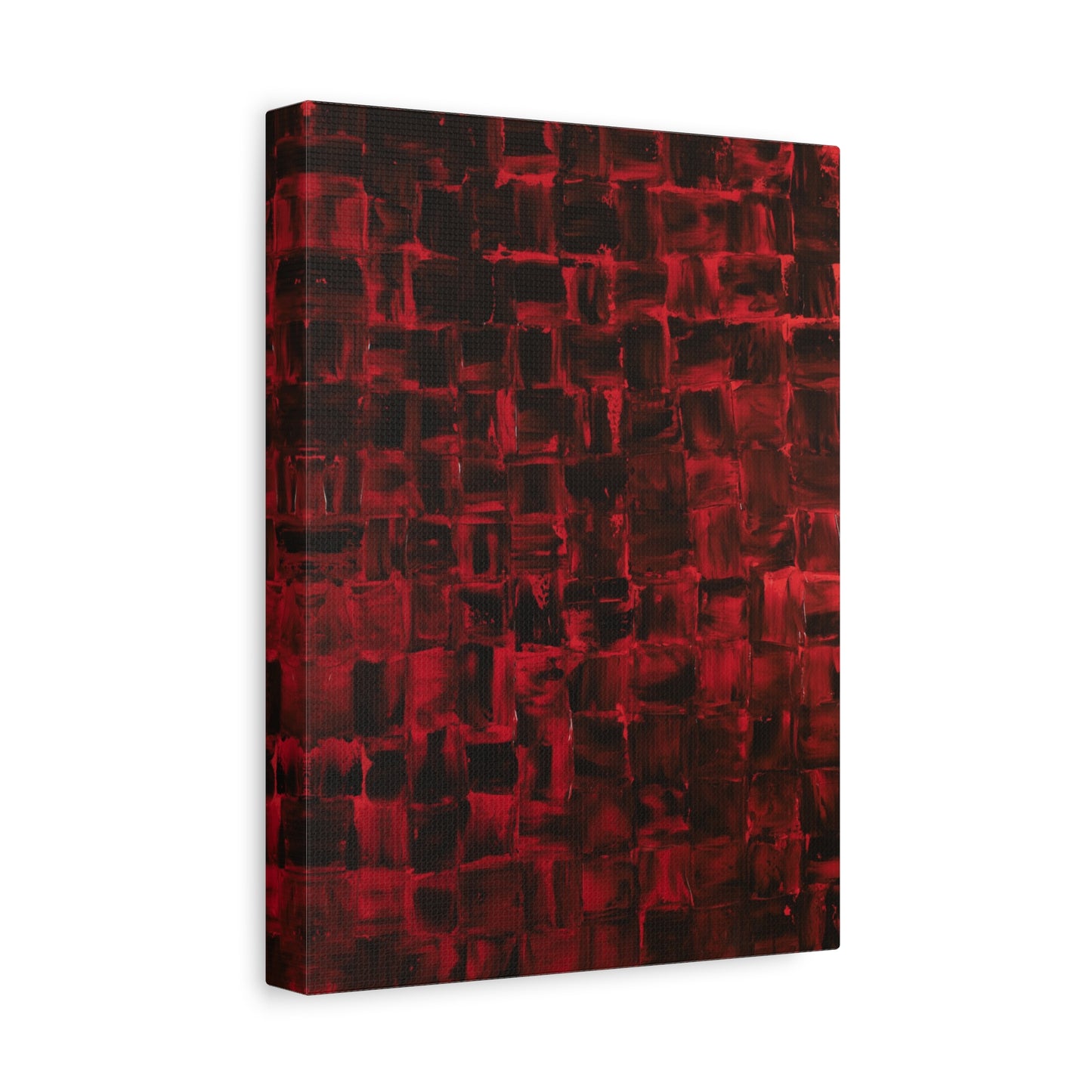 Canvas Art Print of "Red & Black" by Rochelle W. Grimm. - Abstract Red Canvas Art Print, Modern Wall Decor, Home Office Wall Art, Unique Gift for Art Lovers, Contemporary Artwork