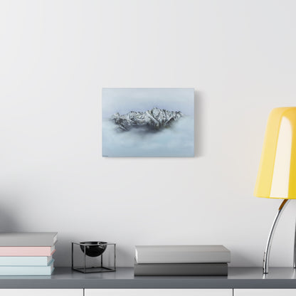 Canvas Art Print of "Mountain Peaks in Mist" by Rochelle W. Grimm - Nature Decor, Home Office Decoration, Gift for Nature Lovers, Minimalist Wall Art