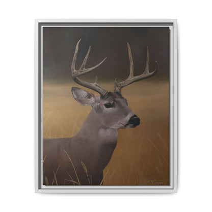 Framed Canvas Art Print of Whitetail Deer by Rochelle W. Grimm - Rustic Deer Wall Art, Nature Decor, Framed Canvas Print, Gift for Hunters, Wildlife Art, Home Decoration